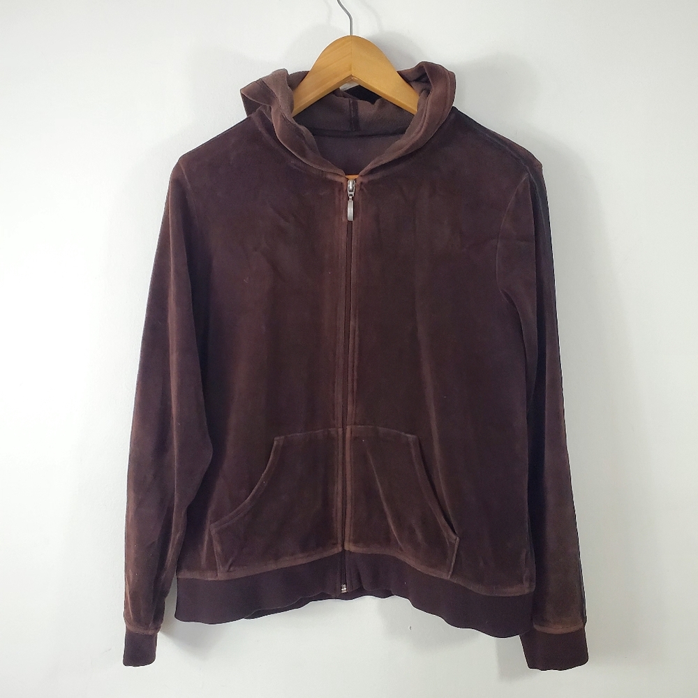 Y2K Velour Medusa Hoodie Sweatshirt Brown